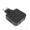EU Plug 180 Degree Rotatable Multi Outlet Extension Socket, Cordless Portable Plug Adaptor