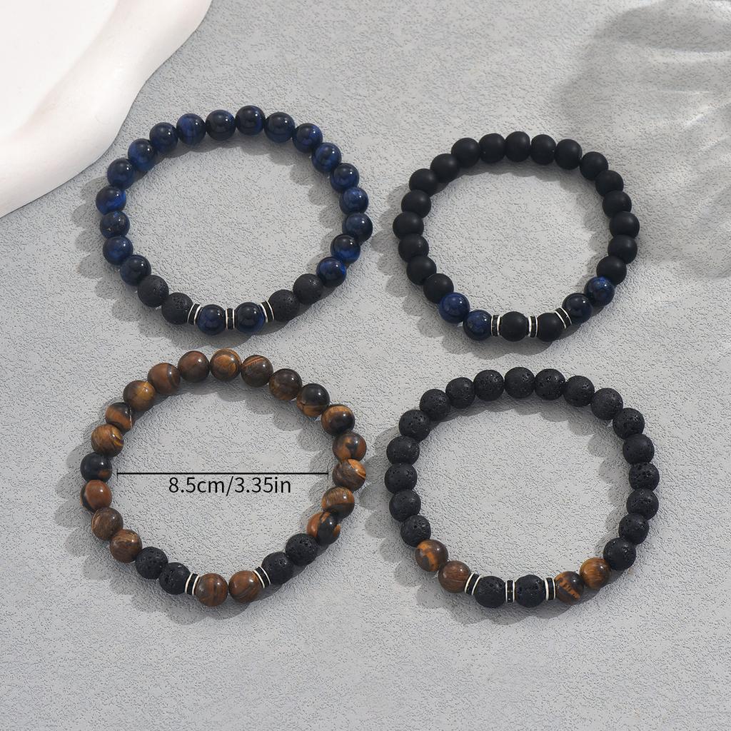 Простой геометрический новый браслет унисекс из бисера, персонализированный набор браслетов из натурального камня с несколькими дизайнами