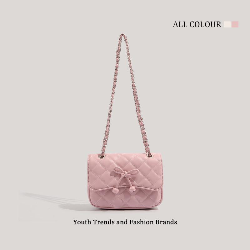 2025 Женская Мода Бант Маленькая Квадратная Сумка Кроссбоди - Универсальная и Шикарная с Деталью Цепи