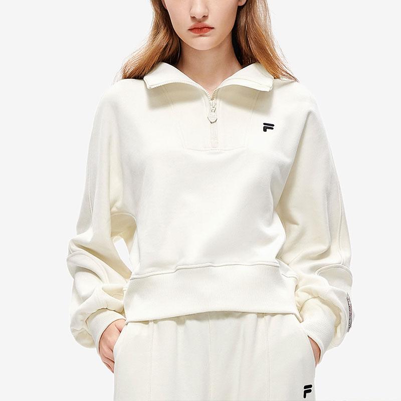 Fila Fusion Свитшот оверсайз с логотипом-буквой женский молочно-бежевый T11W245206ABG
