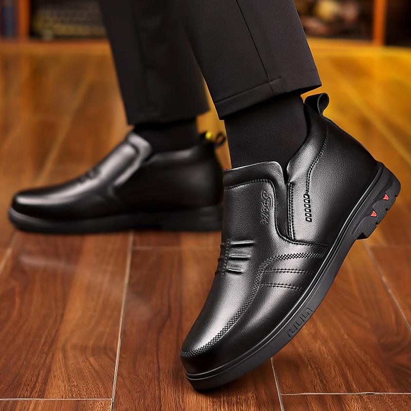 Модные брендовые мужские зимние ботинки из натуральной кожи, водонепроницаемые, теплые, шерстяные, повседневные, рабочие ботинки для активного отдыха, очень теплые, износостойкие, мужские ботинки