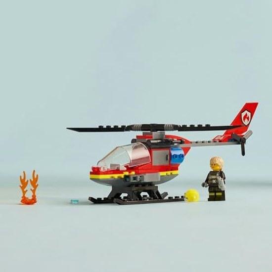 LEGO City Пожарный спасательный вертолет Игрушечный конструктор Образовательный Мальчики Девочки Дети 5 лет 6 7 8 Транспортное средство Машина Миниатюра 60411