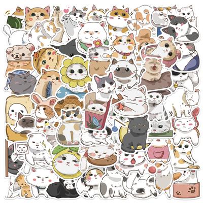 62 Японских Кота Ежедневные Граффити Наклейки Тележка Коробка Стакан для Воды Дневник Водонепроницаемые DIY Наклейки
