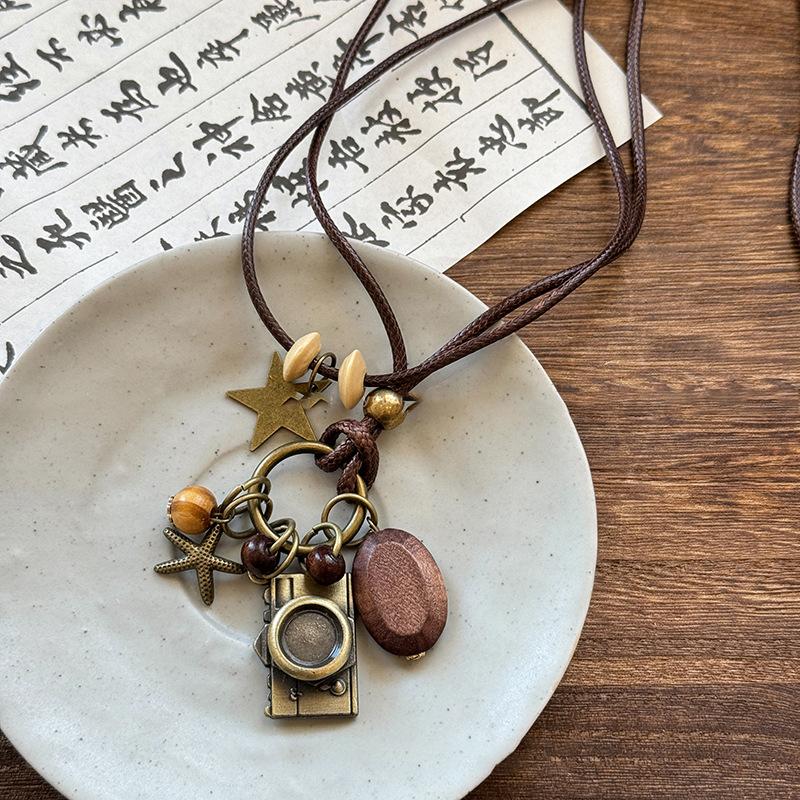 Богемное ожерелье-подвеска в виде бабочки для камеры, ретро этническая цепочка для свитера, вещи с индивидуальностью и премиальным чувством