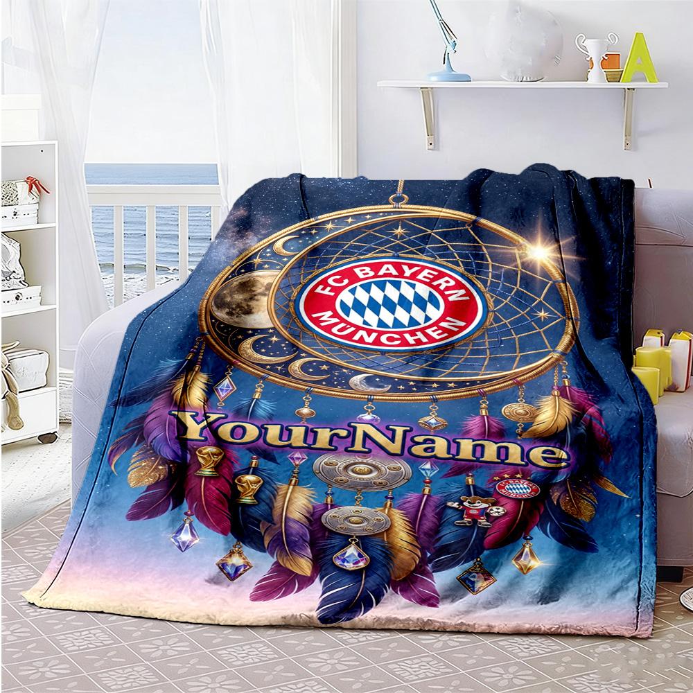 Fc Bayern München 41 Customize Your Name Blanket Throw Personalized Blanket Soft & Cozy Versatile for Chair Livingroom Picnics Living Room