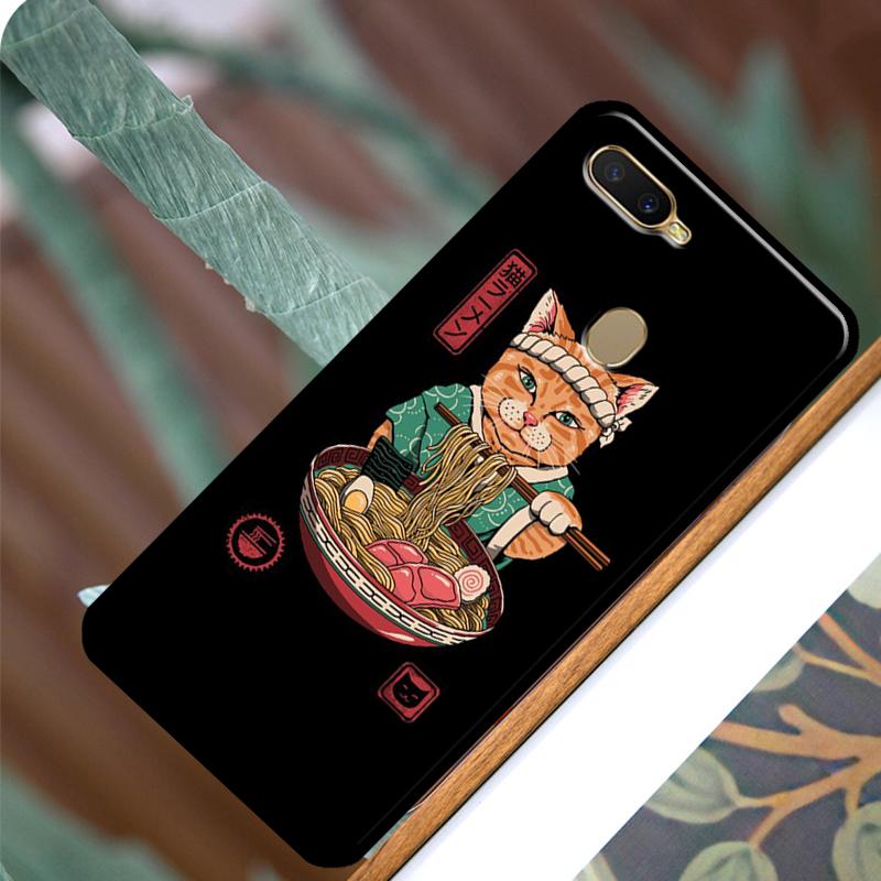 Neko Ramen Япония Кот Аниме Для OPPO A5 A9 A31 A53 2020 Чехол-накладка Для OPPO A52 A72 A15 A1K A3S A5S A53S A54 A94 A74