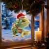 Decorative Animal Figurines for Home Christmas Hanging Ornaments with Lanyard, Cute Double Sided Pendant 2026 Kids Holiday Party Favors Santa Hat, 2D