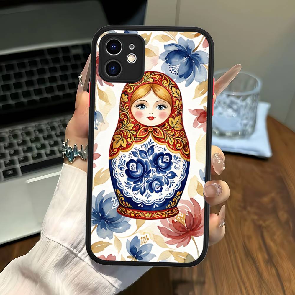 Классический чехол-матрешка для телефона iPhone 16 15 14 11 12 13 Pro Max Plus 12 XS Max, задняя крышка, матовый чехол