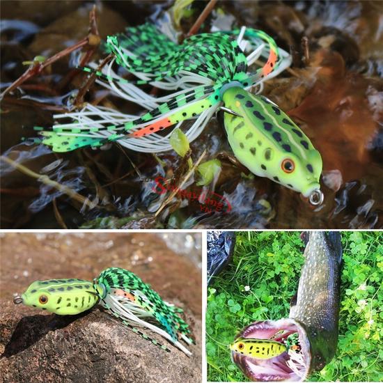 1PCS Frog Fishing Lures Soft Topwater Baits for Bass Snakehead Saltwater Freshwater Fishing