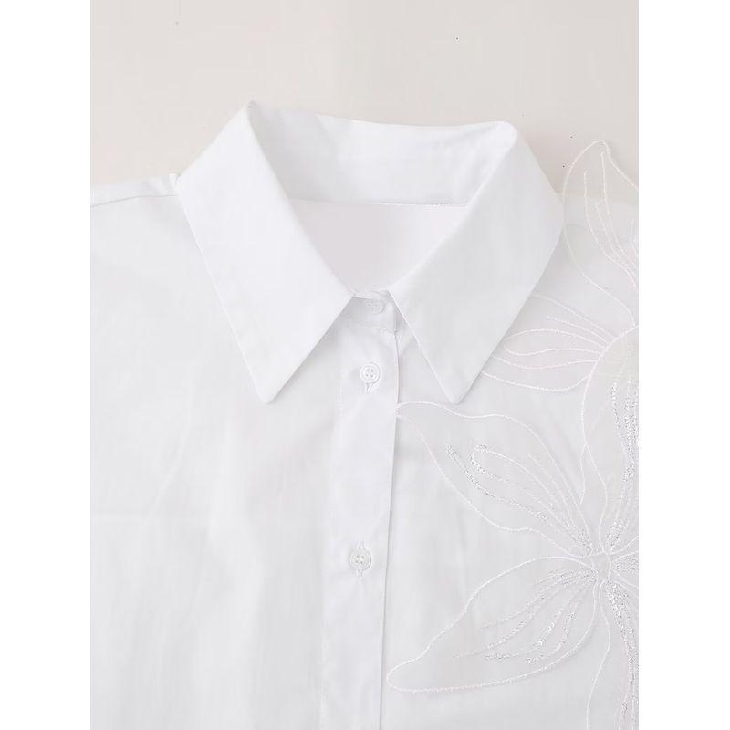 Fashion Style 2024 All-Matching Women's Wear Fashion New Fancy Flower Decoration Long Sleeves Shirt 2278255 250