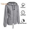 Women Outdoor Rain Jacket Lightweight Loose Fit Casual Coat for Camping Hiking Hooded with Lined Waterproof Windbreaker with Pockets