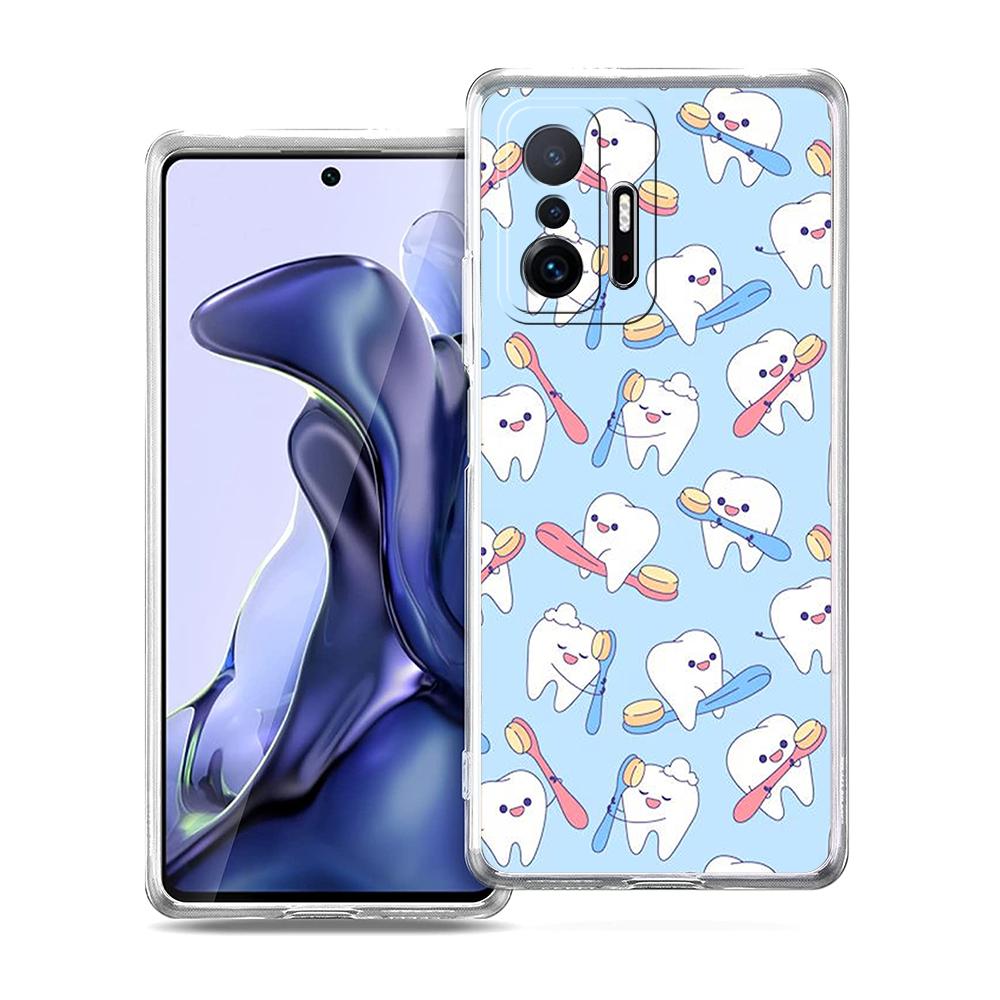 Прозрачный чехол для телефона для Xiaomi Mi 14 13 12 11 Ultra 13T 12T 11T Poco X3 NFC F3 F6 Pro Lite 5G Мягкий корпус из ТПУ Стоматолог Зуб