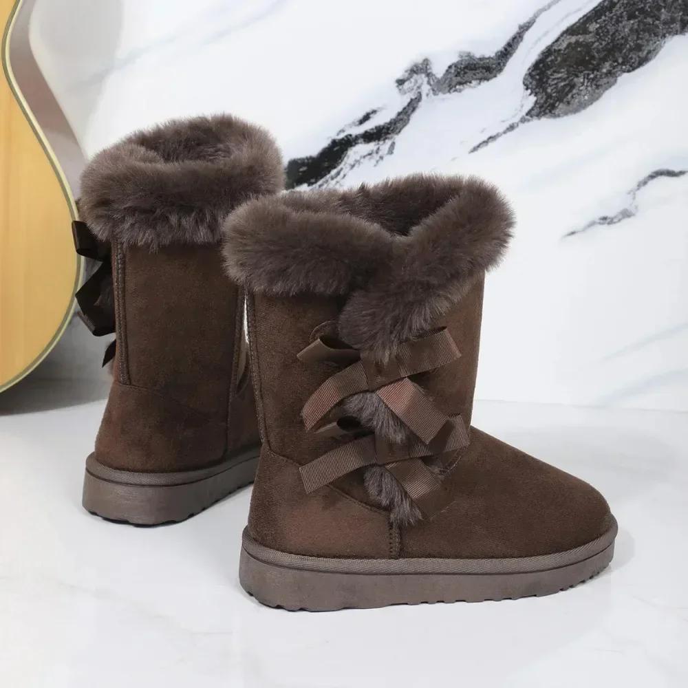 Классические плюшевые зимние сапоги и женские сапоги из телячьей шерсти Женские сапоги Теплая зимняя обувь Зимняя новая флисовая женская обувь мода