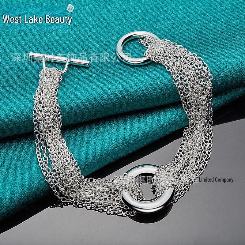 Браслет West Lake Silver Multi-Chain Ring OT Buckle для женщин