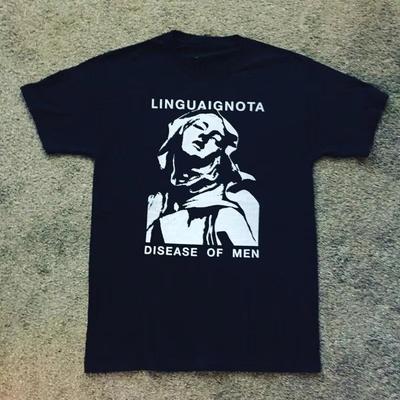 2025 новая Болезнь Мужчин Lingua Ignota Черная Футболка Хлопок Полный Размер UU714 Высококачественная удобная и мягкая