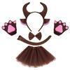 Portable Bull Horn Headband Children's Animal Headpiece Party Theme Headgear Hairpiece Accesories for Various Occasion