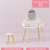 Children's dressing table set with stool, mirror, drawers, clothes rails for ages 3-8, 56 x 38 x 87.8 cm, white
