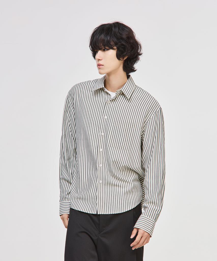 SIGNATURE Daily Regular Striped Pocket Shirt [White]