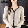 Autumn Women's Knit Sweater Round Neck Cardigan Sweater Women Jacket