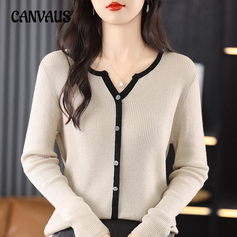 Autumn Women's Knit Sweater Round Neck Cardigan Sweater Women Jacket