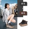 Foam sole leather spring high-top single shoes 2025 new thick-soled heightening little white shoes women's casual versatile women's shoes trend