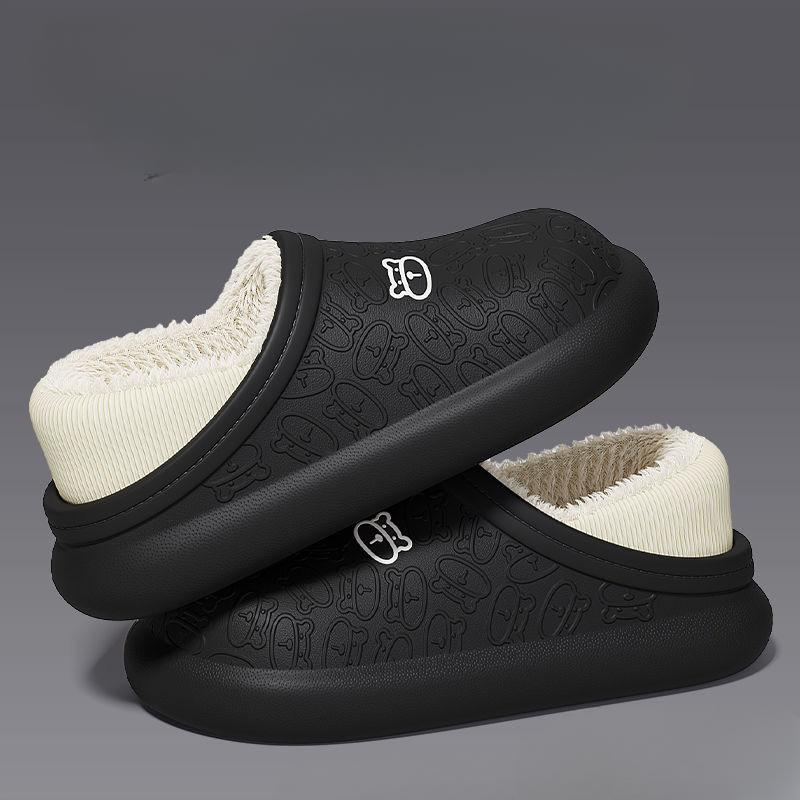 Водонепроницаемые зимние домашние женские и мужские меховые тапочки теплые плюшевые хлопковые туфли для дома и улицы толстая подошва плоская платформа женская обувь