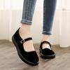 Cloth Shoes Women's Soft Sole Comfortable Velvet Black One-word Buckle Hotel Waiter Cleaning Cloth Shoes