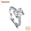 Tancise Women Classic 925 Sterling Silver Zircon Ring Ladies Jewelry Wedding Promise Party Gift