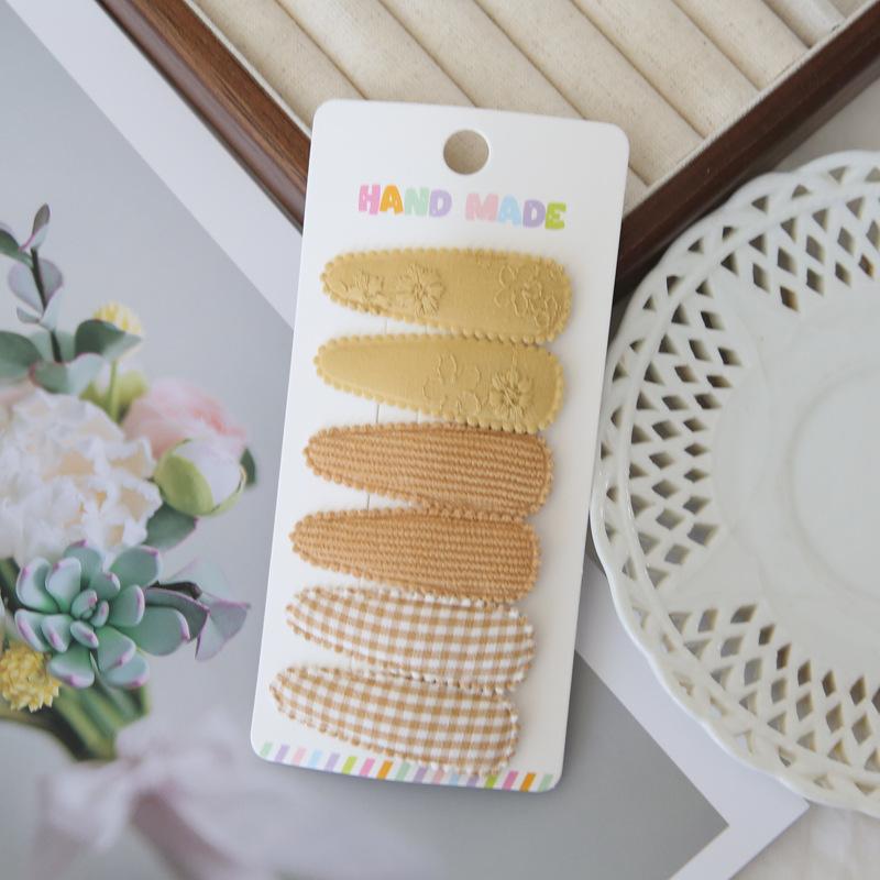 6 шт./набор Милый цветочный хлопковый набор заколок для волос Клетчатые тканевые банты для девочек, младенцев, детей Аксессуары для волос Завершающие челку Детские головные уборы