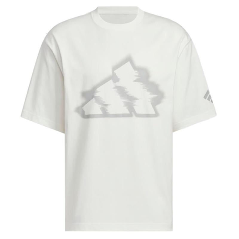 adidas Fos Series Модная Универсальная Удобная Футболка с Коротким Рукавом Мужские Топы Ярко-Белый KB5951
