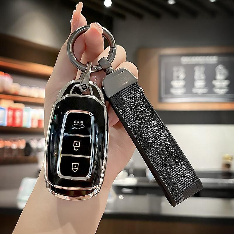 Чехол для автомобильного ключа дистанционного управления TPU для Hyundai i30 ix25 Santa Fe Elantra KONA Solaris Azera Grandeur Ig TM Accent Palisade Keychain