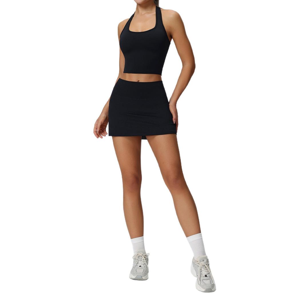 Cross-Border Tennis Skirt Set For Women, Outdoor Training, Badminton Sportswear Set, Running Fitness Wear, Two-Piece Set