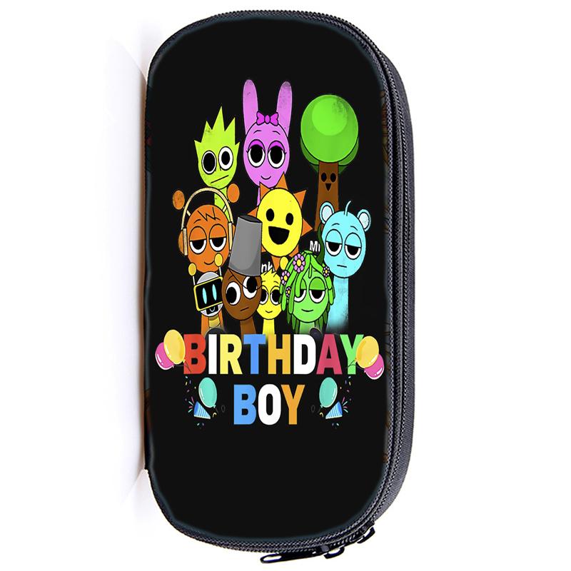 Сумка для хранения ручек Sprunki Incredibox Пенал для детей Многофункциональные косметические принадлежности для учебы Простые канцелярские принадлежности для мальчиков и девочек