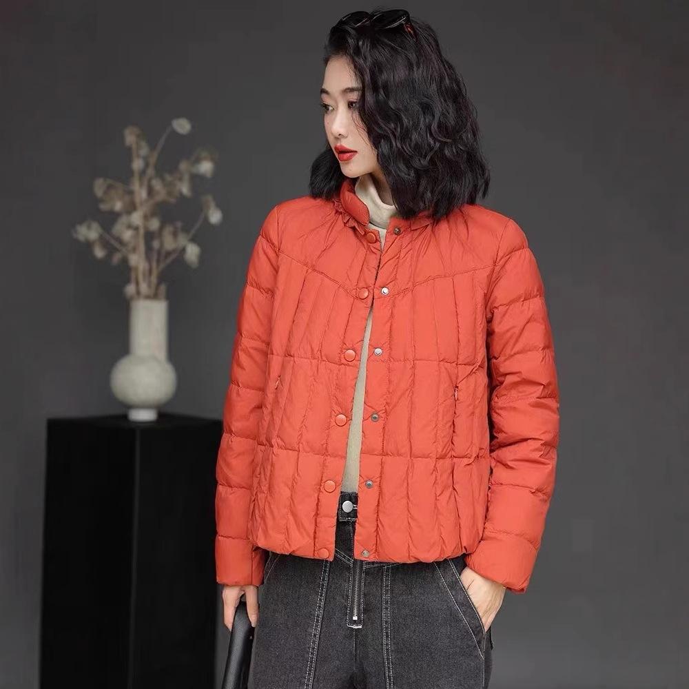Winter white duck down women's stand-up collar light and thin slim down jacket warm padded jacket fashion A version jacket