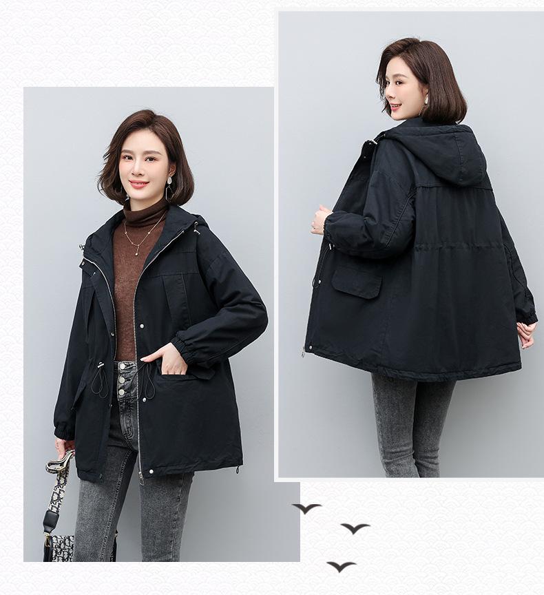 Women's Mid-Length Parka - 2024 Winter Loose-Fit Fashionable Fleece-Lined Cotton Coat