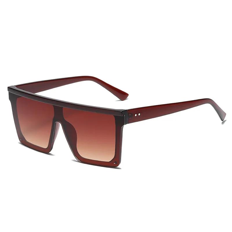Oversized Square Sunglasses For Women Men Fashion Siamese Lens Style Flat Top Shield Shades