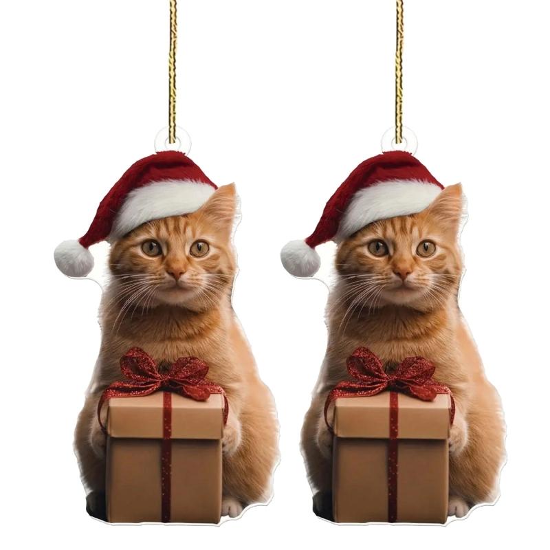 Многоцелевой Стильный Рождественский Брелок с Мопсом, Мультяшные Коты, Прочная Акриловая Подвеска-Шарм для Сумок, Подвесное Украшение