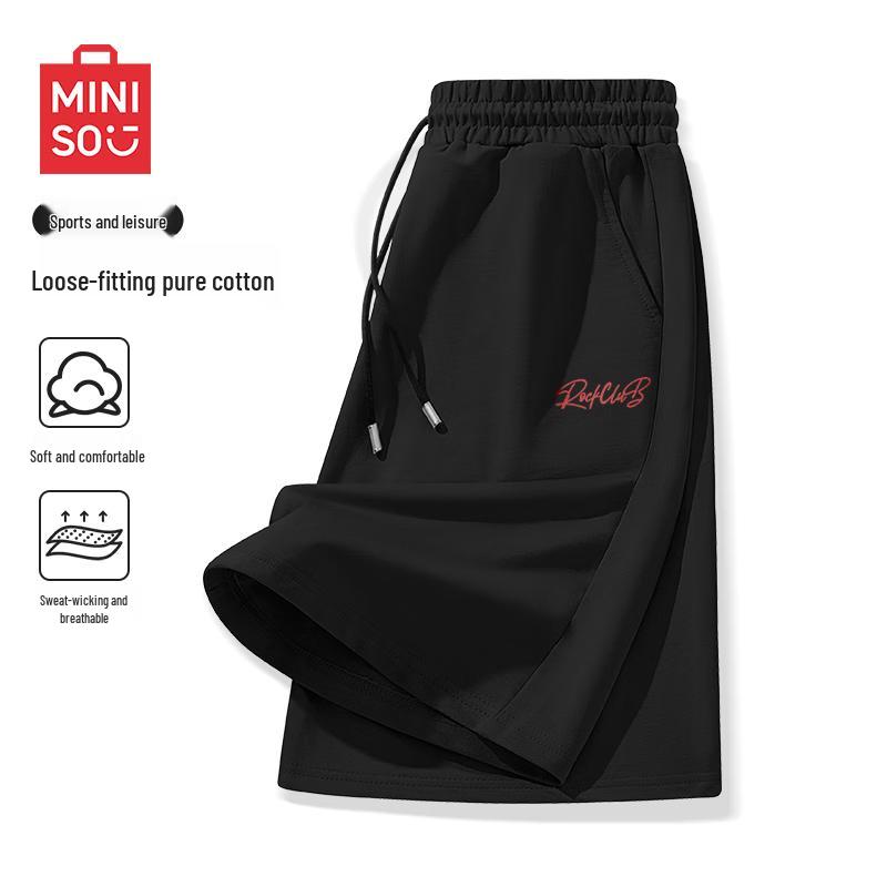 MINISO Унисекс Спортивные брюки средней длины из чистого хлопка
