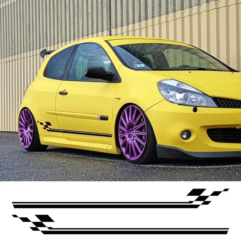 2 шт. Наклейки на пороги боковых дверей в гоночном стиле для Renault Clio RS R.S. 18 4 5 2012-2024 Авто Тюнинг Виниловые Наклейки Аксессуары