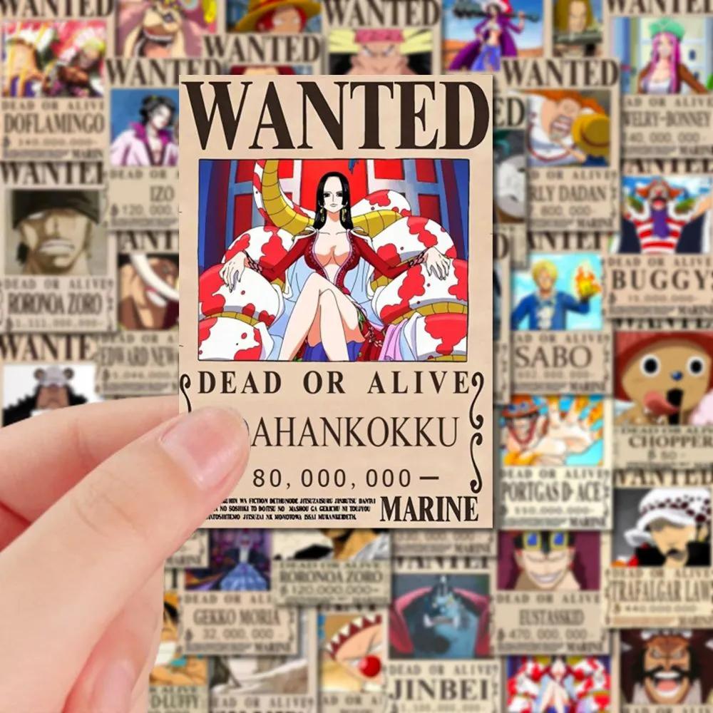 10/30/56 шт. Аниме ONE PIECE Постеры 'Wanted' Наклейки Мультяшные Луффи Зоро Наклейки Мотоцикл Телефон Шлем Гитара Крутая Наклейка Упаковка