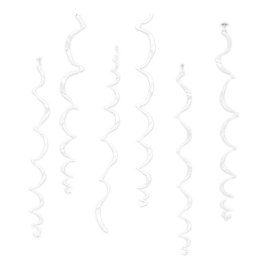 6 Pcs Colorful Ceiling Swirl Foil Decorations Plastic Hanging Spiral Streamers for Wedding Birthday Graduation New Year Party Decoration
