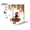 Non Adhesive Residue Film Christmas Ballet Girl Static Window Clings, Removable Xmas Glass Decals, Winter Living Room Decor Ballerina Elf Stickers for