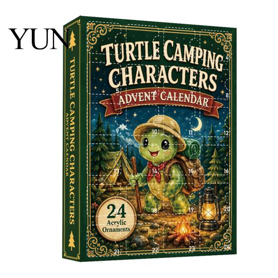 Turtle Theme Ornaments Marine Life Advent Calendars 2026, 24 Days Christmas Countdown Calendar with 2D Acrylic Surprise Gift for Kids Lobster