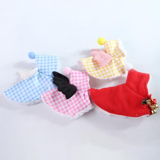 Попугай Теплая накидка Плюшевые птицы Верхняя одежда Пушистая клетчатая Мелкие животные Уютный плащ для зимы Аксессуар для костюма питомца