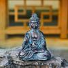 Buddha Sculpture Resin Figurine Solar Power Desktop Ornament Housewarming Gift Art Craft Religious