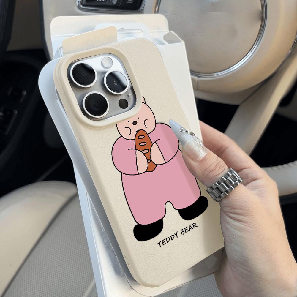 Чехол для телефона iPhone 11 13 XR XS Max, чехол для iPhone 12 14 15 16 Pro Max 12 Pro 15 Plus, кожаный, окрашенный, водонепроницаемый, устойчивый к падениям и износу, мультяшный