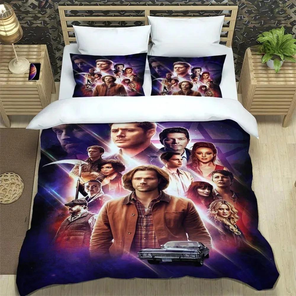 Новый сериал Сверхъестественное Постельное белье Односпальное Двуспальное Полный Размер Queen King Размер Комплект постельного белья для взрослых Детей Спальня Пододеяльник Комплект Домашний текстиль