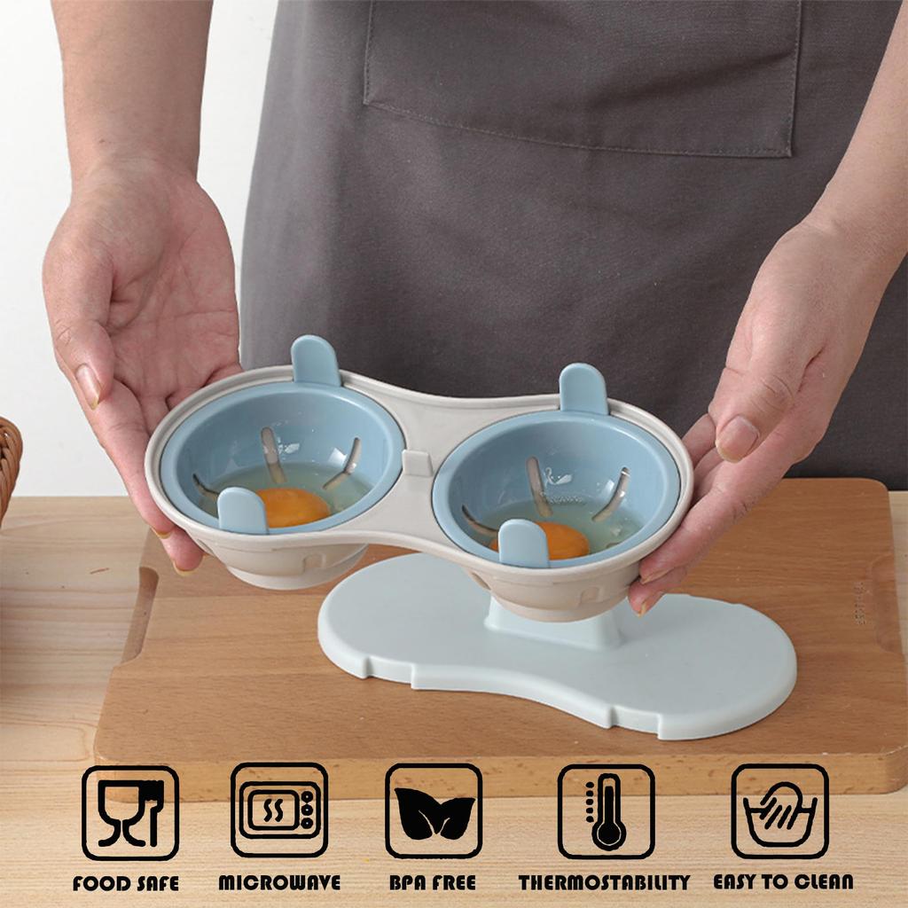 Egg Poacher with Egg Shell Opener Microwave Poached Egg Maker Dishwasher Safe BPA Free Egg Cooker Poached Egg Steamer