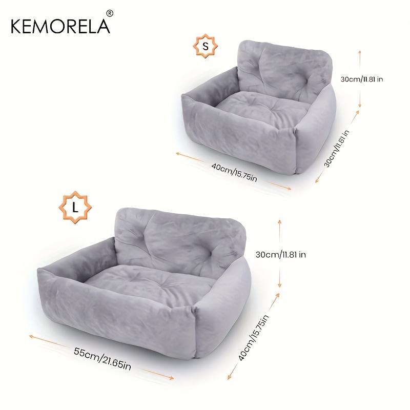 Car Seat for Cats & Small Dogs Winter Soft Gray Ergonomic Pet Carrier with Adjustable Straps Durable Polyester Material