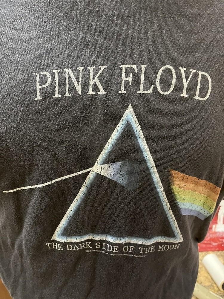 Pink Floyd Темная сторона Луны Женская черная футболка винтажного вида Шнуровка по бокам Унисекс футболка